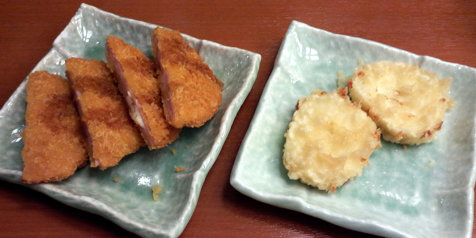 てんや モッツァレラチーズの天ぷら ハムカツ（チーズ入り）